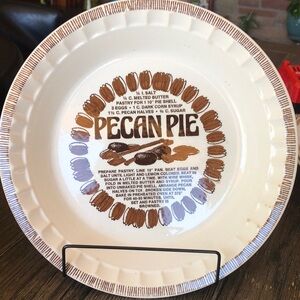 Vintage Royal China Pecan Pie Recipe Plate 11” made in USA